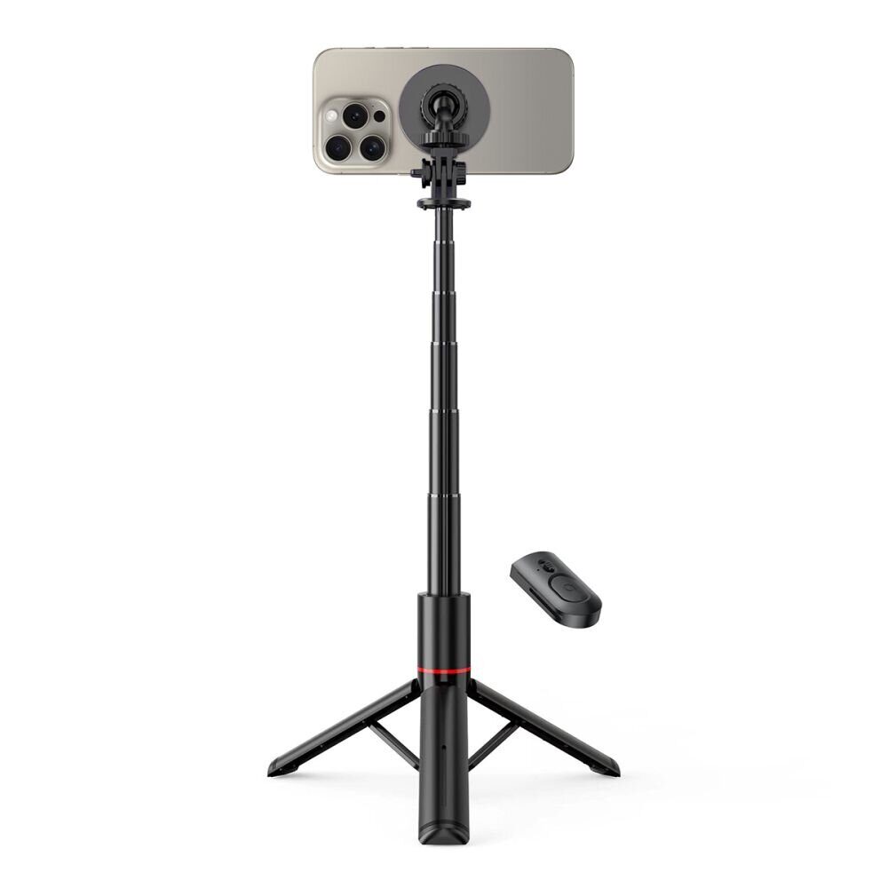 Tech-Protect L06S Bluetooth magnetic selfie stick with MagSafe, remote control, tripod up to 82cm and 360 head - black - imagine 2