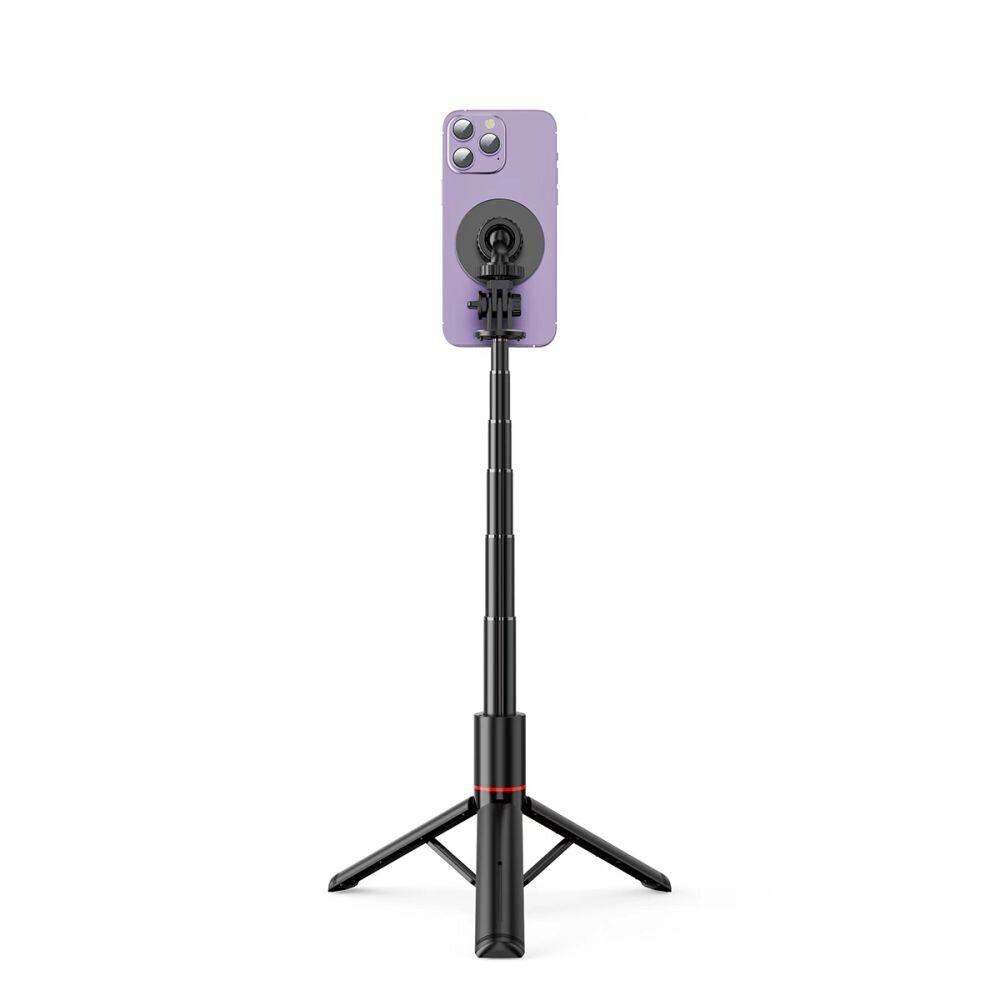 Tech-Protect L06S Bluetooth magnetic selfie stick with MagSafe, remote control, tripod up to 82cm and 360 head - black - imagine 3