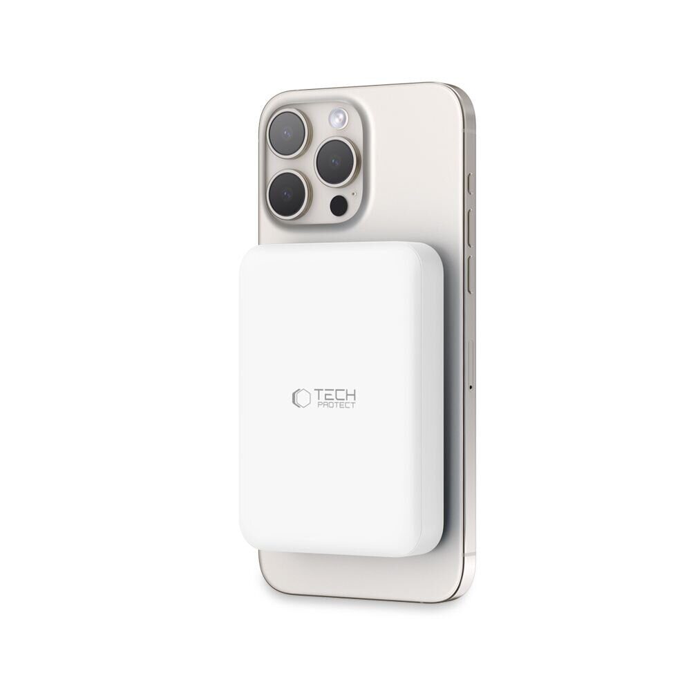 Tech-Protect LifeMag PB11 Powerbank with MagSafe 10000mAh 15W USB-C port - white + USB-C cable - imagine 9