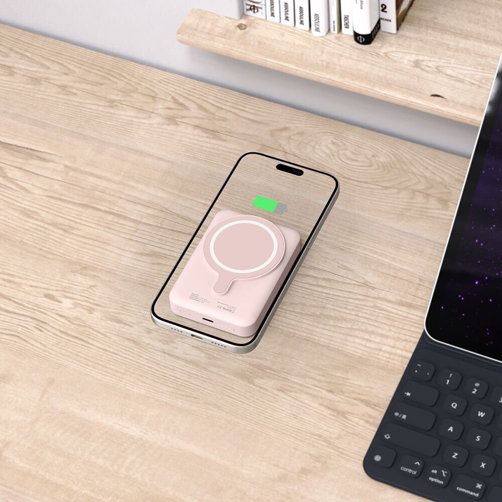 Tech-Protect LifeMag PB11 Powerbank with MagSafe 10000mAh 15W USB-C port - pink + USB-C cable - imagine 7