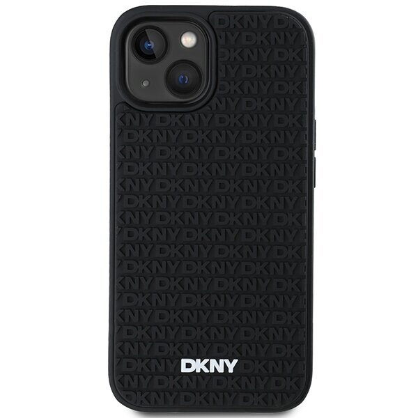 DKNY 3D Rubber Repeat Pattern case for iPhone 15/14/13 - black - imagine 3