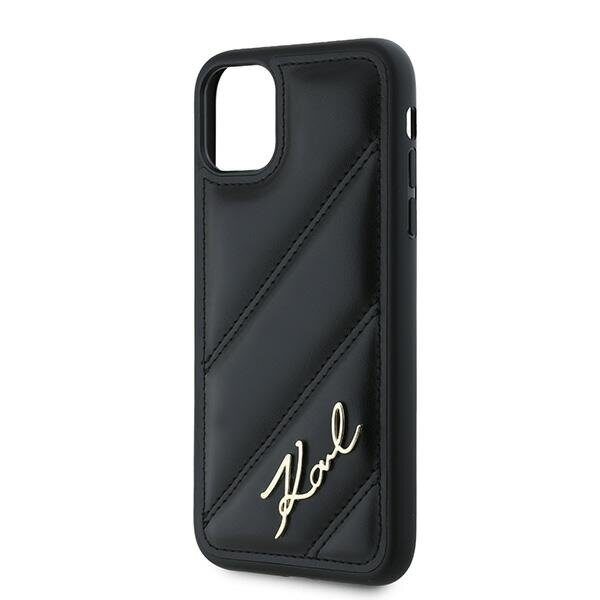 Karl Lagerfeld Diagonal Quilted Script case for iPhone 11 / Xr - black - imagine 6