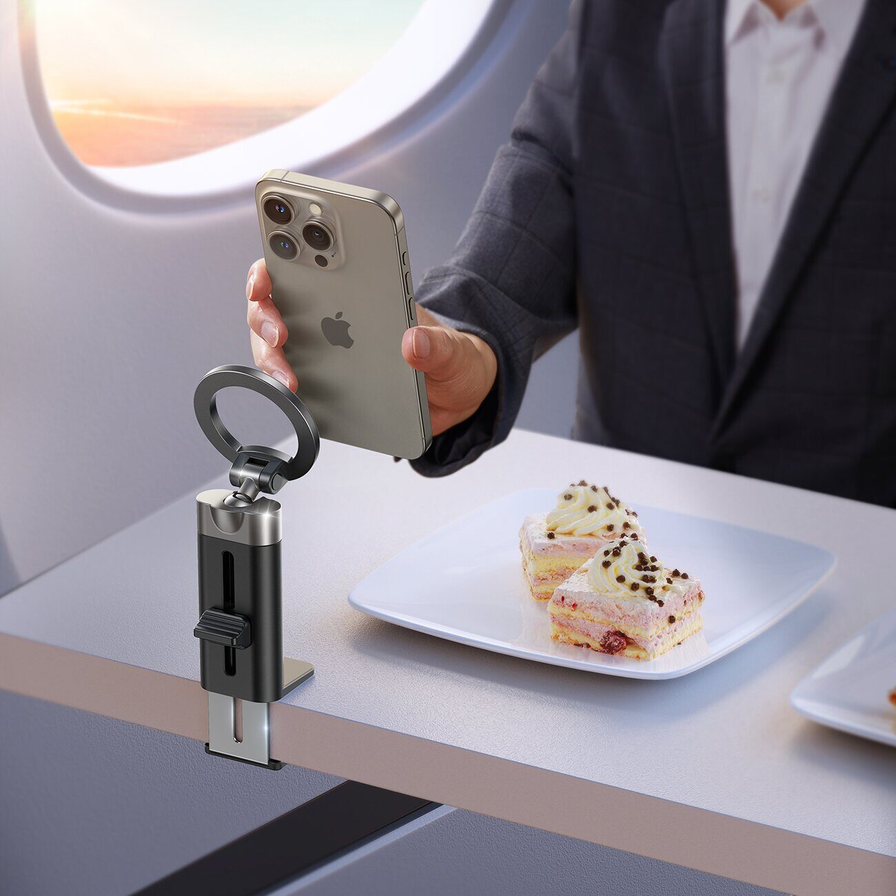 Joyroom JR-ZS413 magnetic travel stand for 4.7-7.0" phone - black - imagine 9