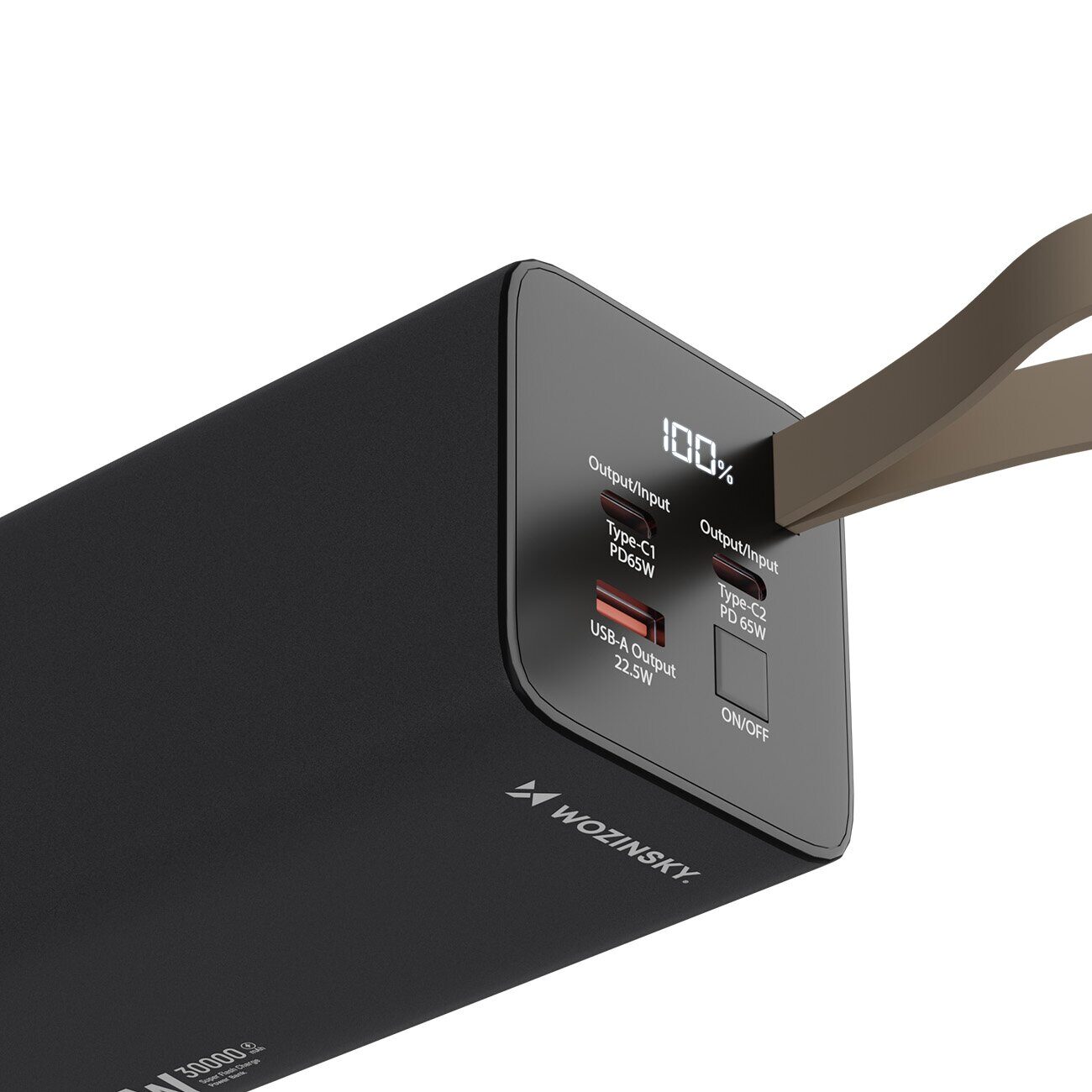 Powerbank Wozinsky K65+ 65W 30000mAh 2x USB-C, 1x USB-A 65W - gray - imagine 3
