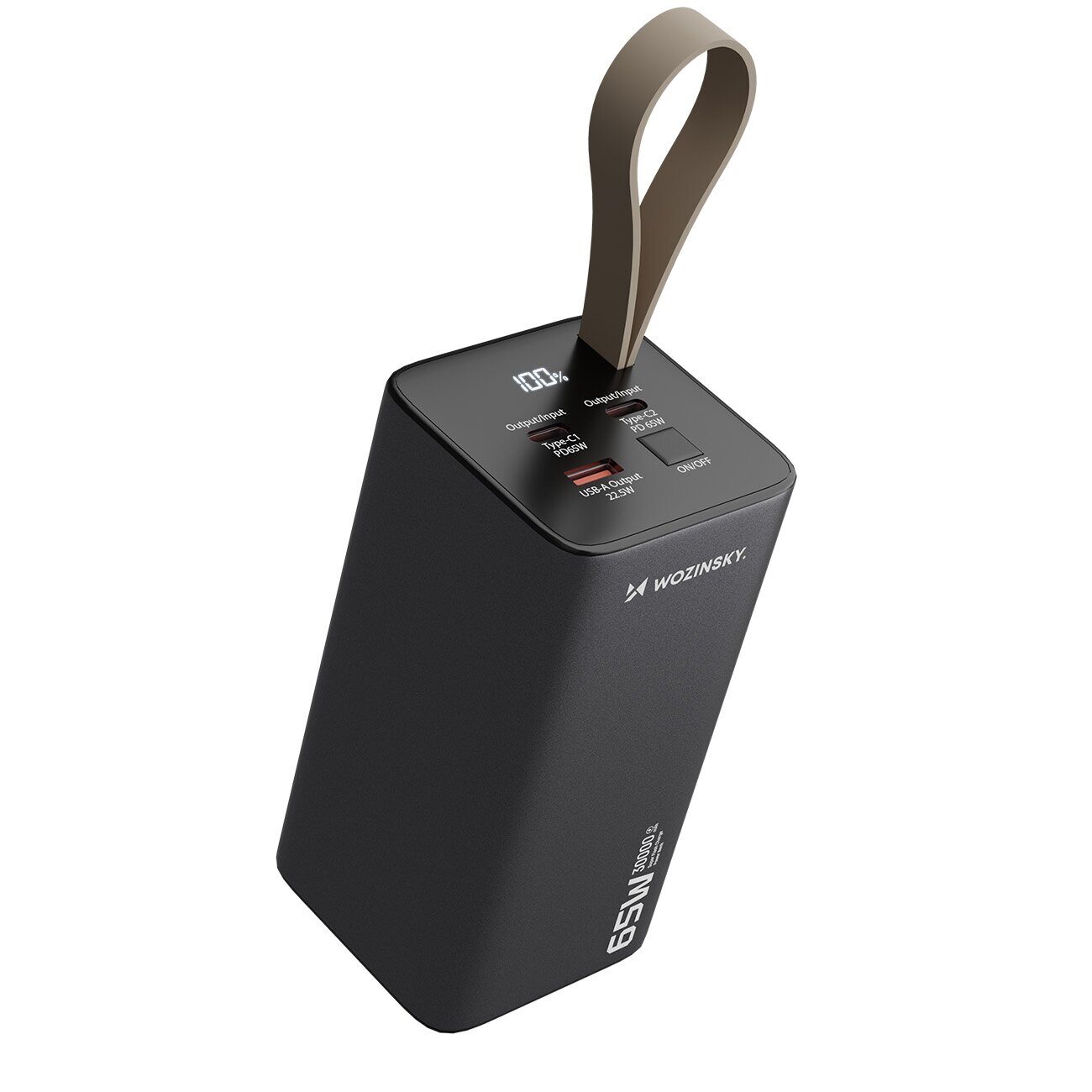 Powerbank Wozinsky K65+ 65W 30000mAh 2x USB-C, 1x USB-A 65W - gray - imagine 2