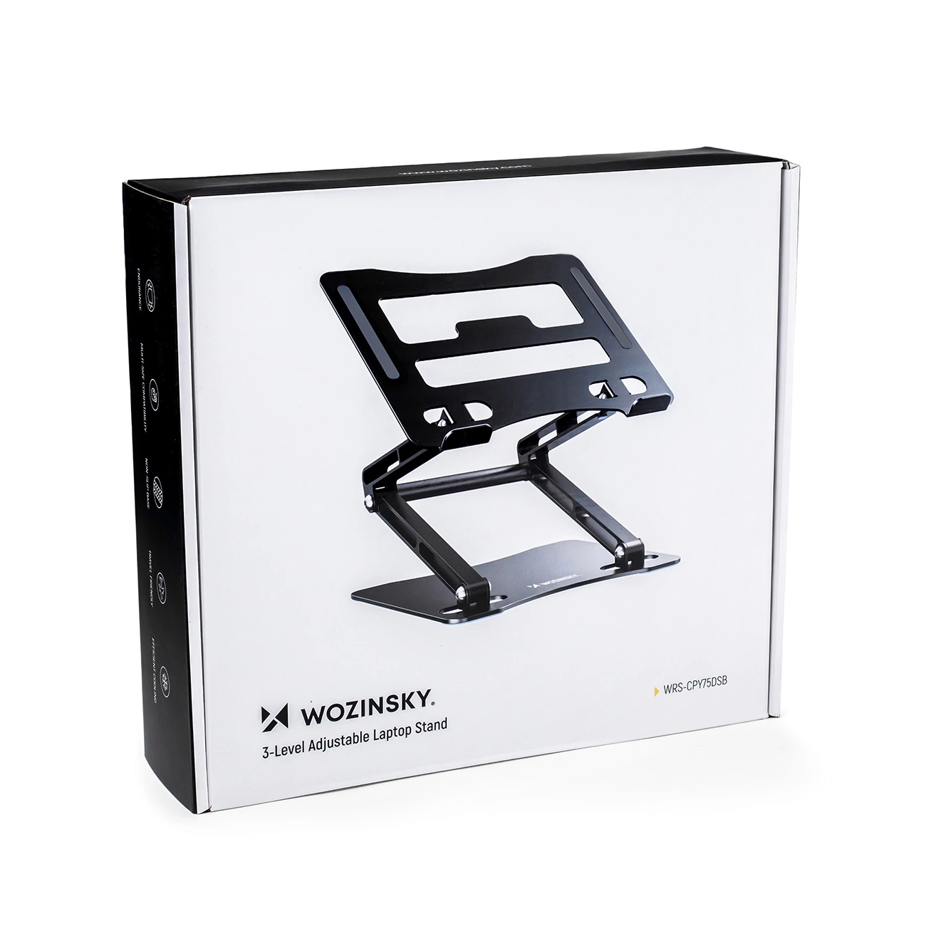 Wozinsky WRS-CPY75DSB Aluminum Laptop and Tablet Stand + Free Smartphone Stand - Black - imagine 6