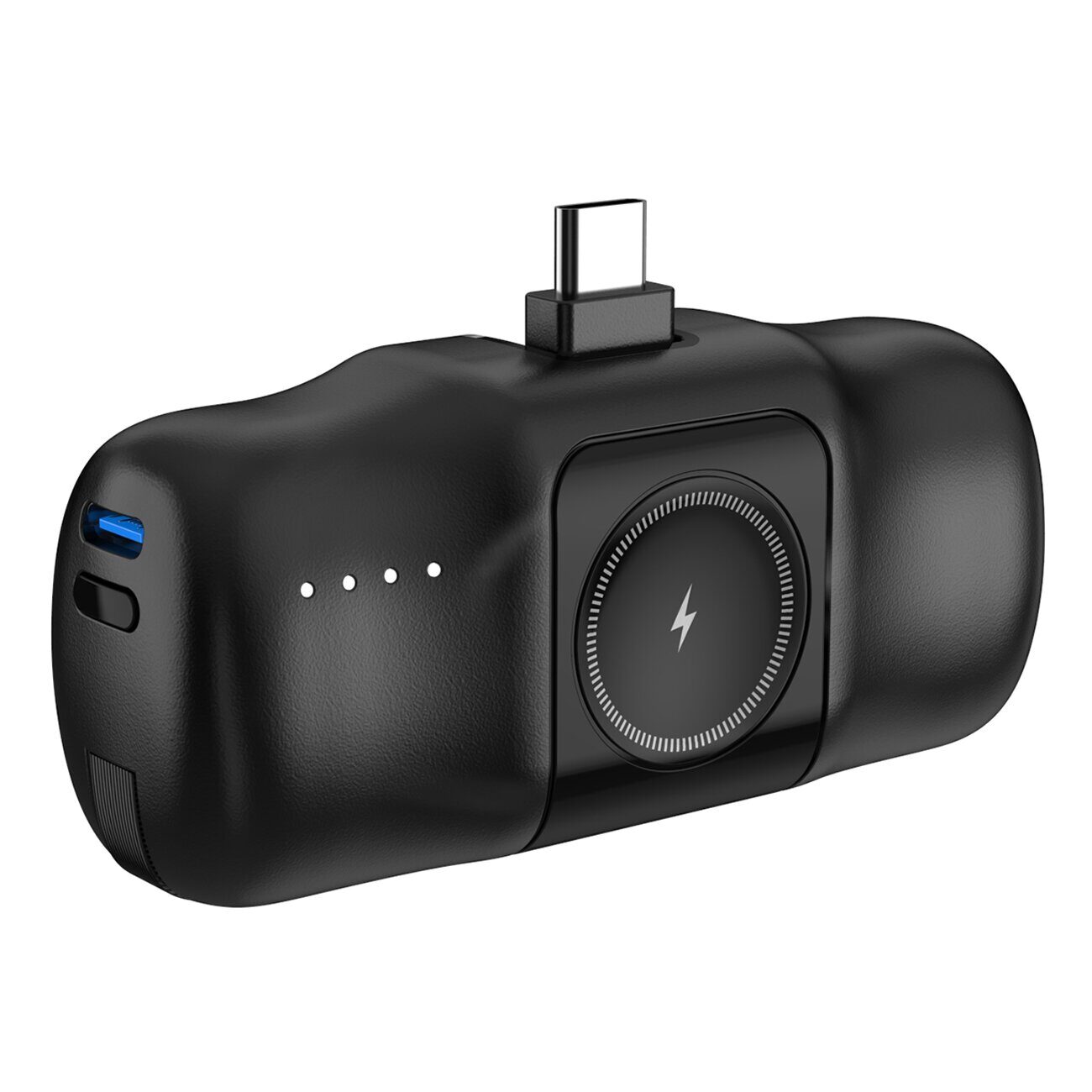 Wozinsky WF16-YCS 5000mAh 15W USB-C Mini Power Bank with Built-in USB-C Cable and Apple Watch Charger - Black - imagine 7