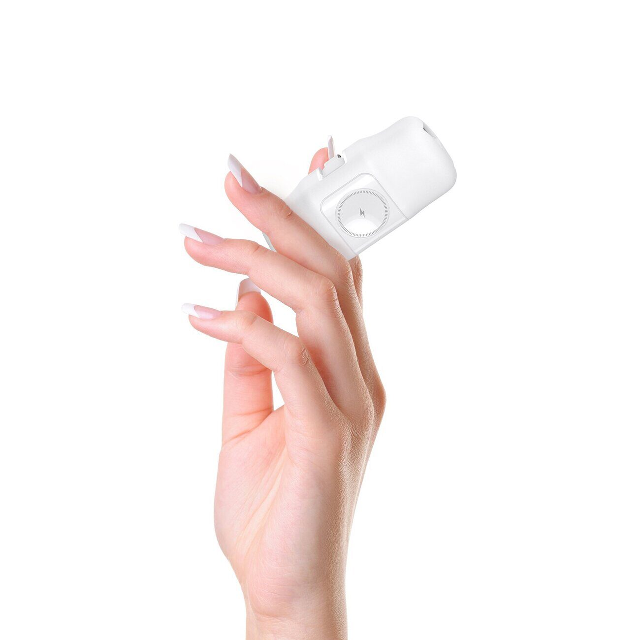 Wozinsky WF16-YCS 5000mAh 15W USB-C Mini Power Bank with Built-in USB-C Cable and Apple Watch Charger - White - imagine 6