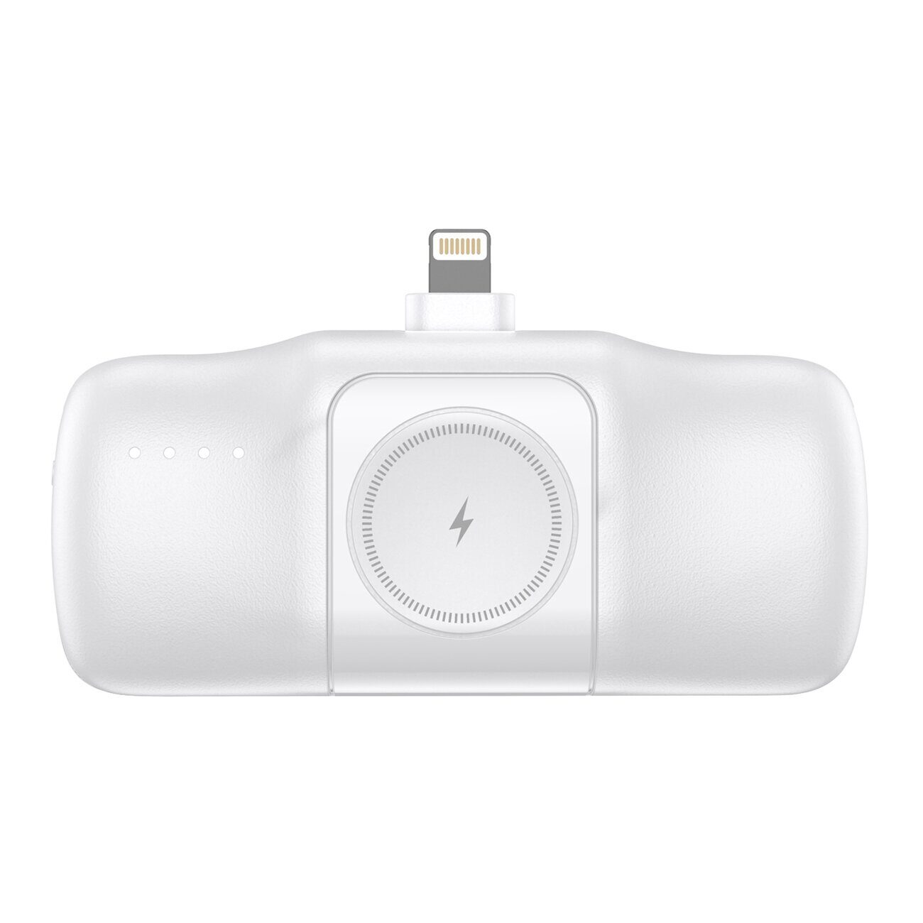 Wozinsky WF16-YLS 5000mAh 15W Lightning Mini Power Bank with Built-in USB-C Cable and Apple Watch Charger - White - imagine 5
