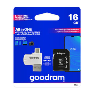 GoodRam memory card 16GB microSDHC cl. 10 UHS-I + adapter + card reader