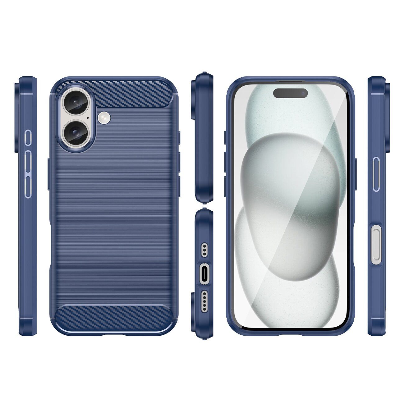Carbon Case for iPhone 16 Plus - Blue - imagine 3