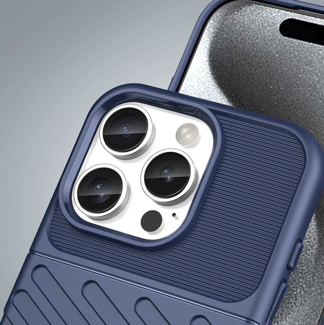 Thunder Case for iPhone 16 Pro Silicone Case - Blue - imagine 7
