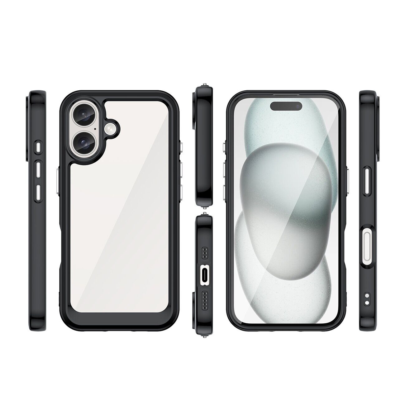 Outer Space Case with Gel Frame for iPhone 16 Plus - Black - imagine 2