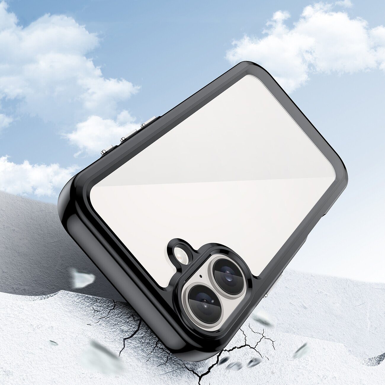 Outer Space Case with Gel Frame for iPhone 16 Plus - Black - imagine 3