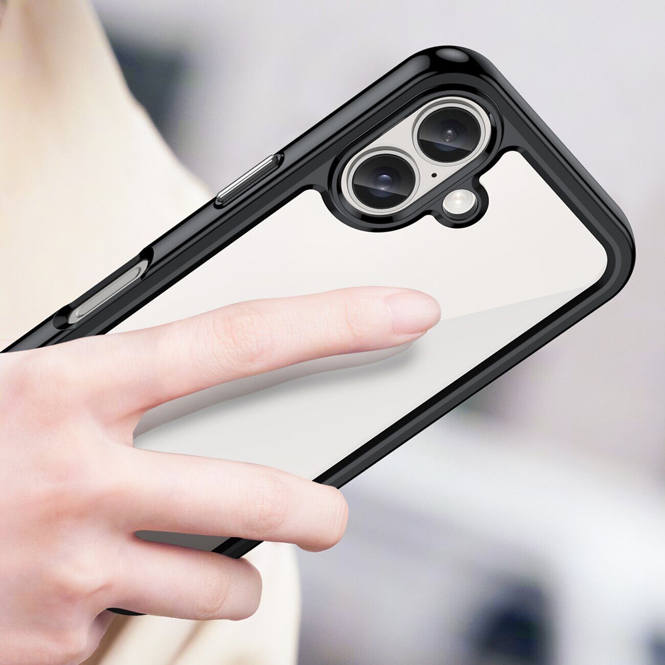 Outer Space Case with Gel Frame for iPhone 16 Plus - Black - imagine 5