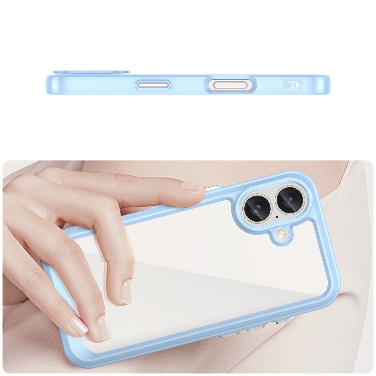 Outer Space Case with Gel Frame for iPhone 16 Plus - Blue - imagine 4