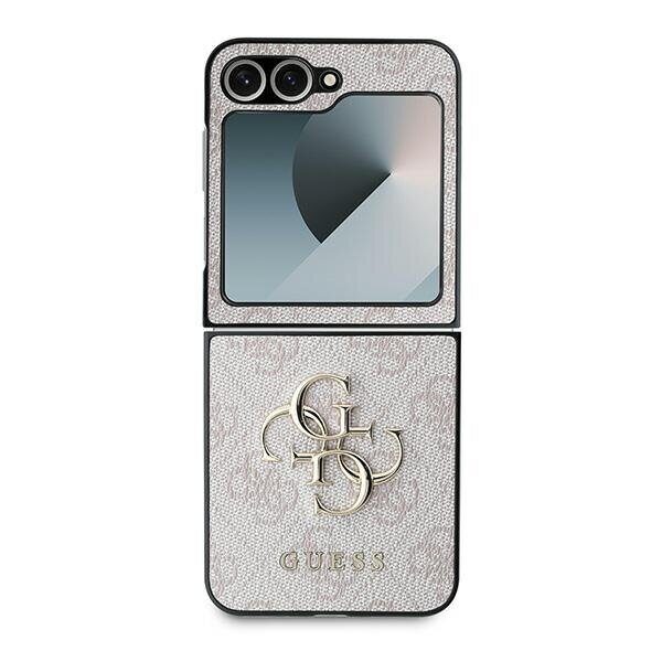 Guess Leather 4G Metal Logo Case for Samsung Galaxy Z Flip 6 - Pink - imagine 2