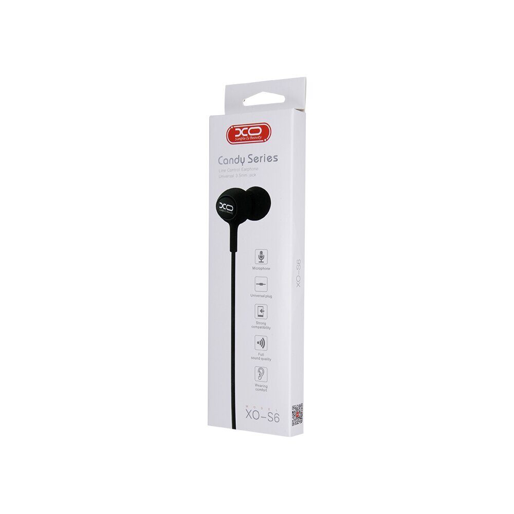 XO wired earphones S6 jack 3,5mm black - imagine 2