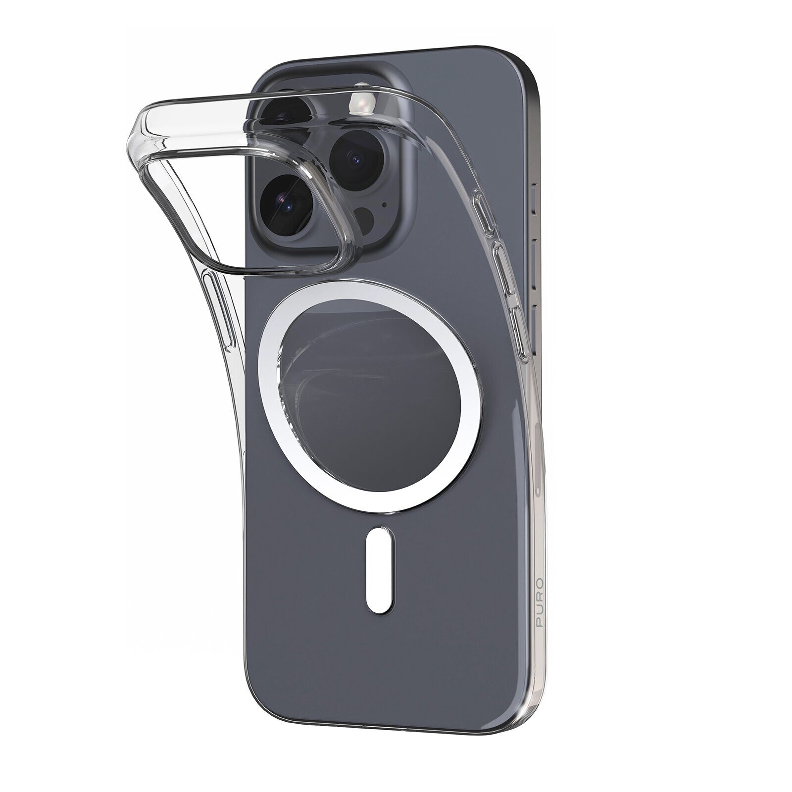 Puro 03 Mag MagSafe Silicone Case for iPhone 16 Pro - Transparent