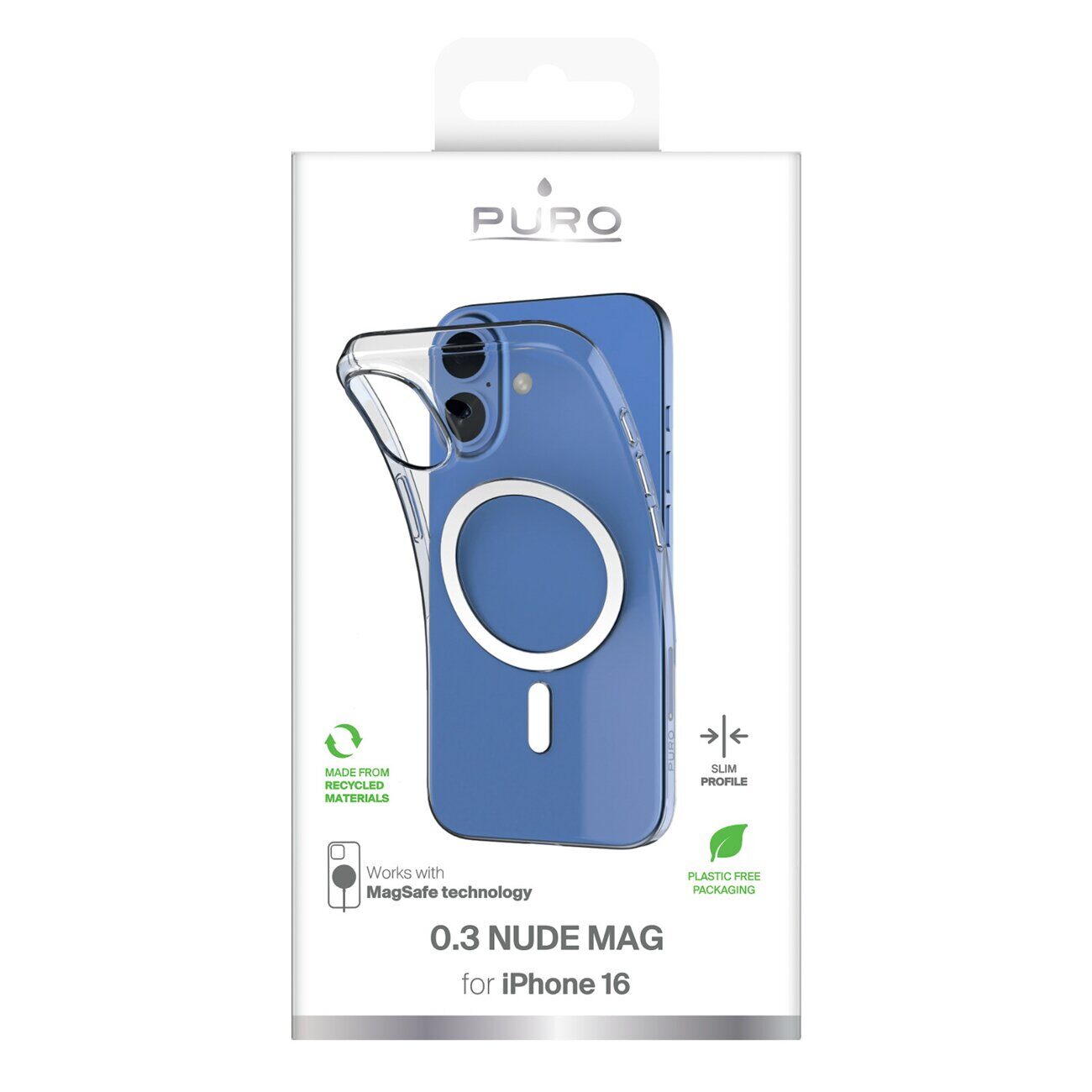 Puro 03 Mag MagSafe Silicone Case for iPhone 16 - Transparent - imagine 3