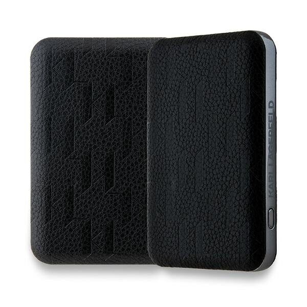 Karl Lagerfeld Powerbank inductive KLPB5FPGKSKIHK 16W 5000mAh black/black Karl Head Pin MagSafe - imagine 3