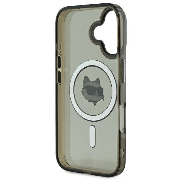 Karl Lagerfeld case for iPhone 16 6,1" KLHMP16SHLSCHK black Hard IML Metal Choupette Head MagSafe - imagine 7