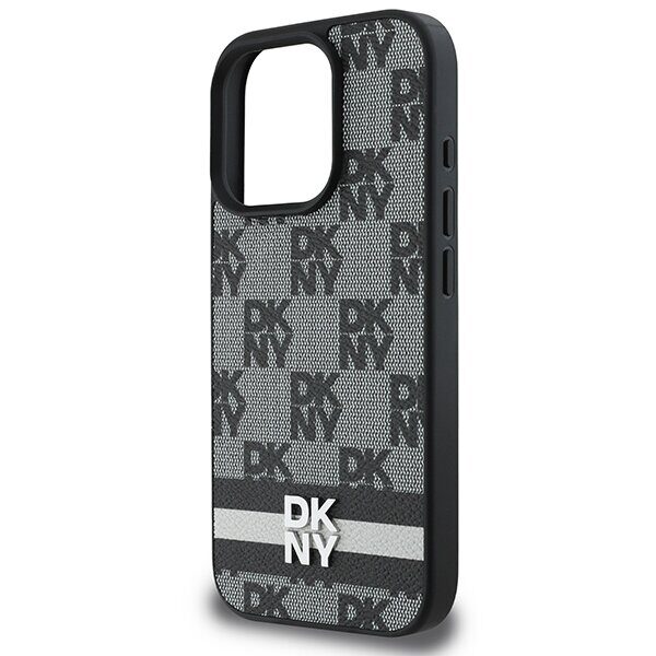 DKNY Checkered Pattern & Printed Stripes Case for iPhone 16 Pro - Black - imagine 6