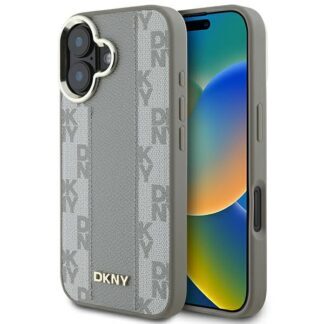 DKNY Checkered Pattern MagSafe iPhone 16 Case - Beige