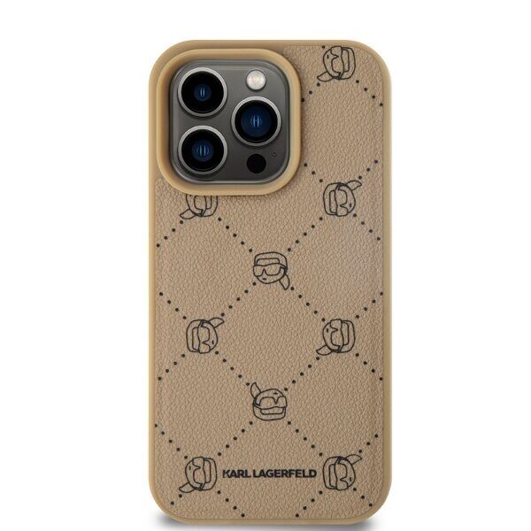 Karl Lagerfeld MagSafe Karl Head iPhone 15 Pro Case - Beige - imagine 2