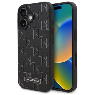 Karl Lagerfeld Hot Stamp MagSafe iPhone 16 Plus Case - Black