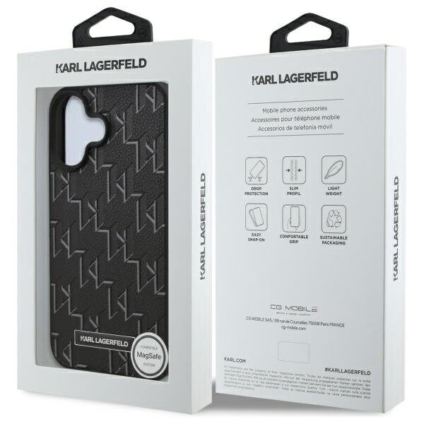 Karl Lagerfeld Hot Stamp MagSafe iPhone 16 Plus Case - Black - imagine 8
