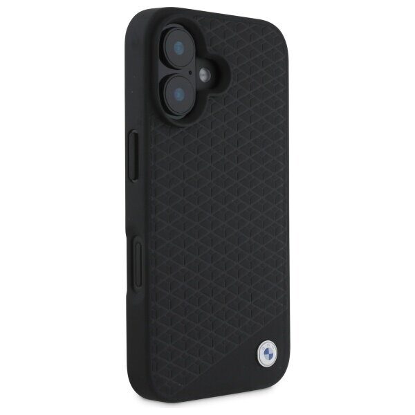 BMW Sign Leather Diamond Metal Logo MagSafe iPhone 16 Case - Black - imagine 4