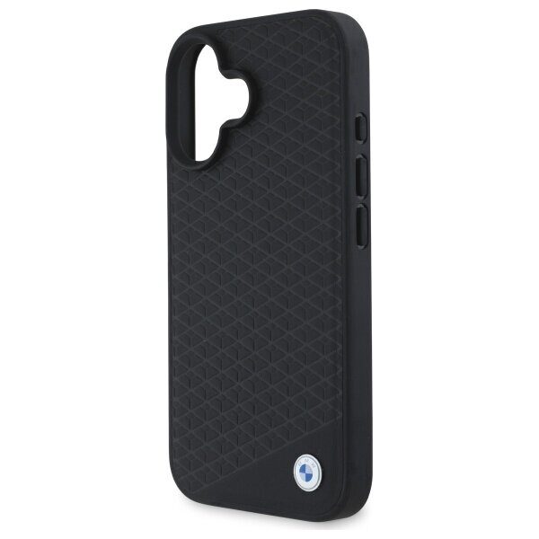 BMW Sign Leather Diamond Metal Logo MagSafe iPhone 16 Case - Black - imagine 6