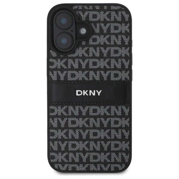 DKNY Texture Pattern Tonal Stripe iPhone 16 Case - Black - imagine 3