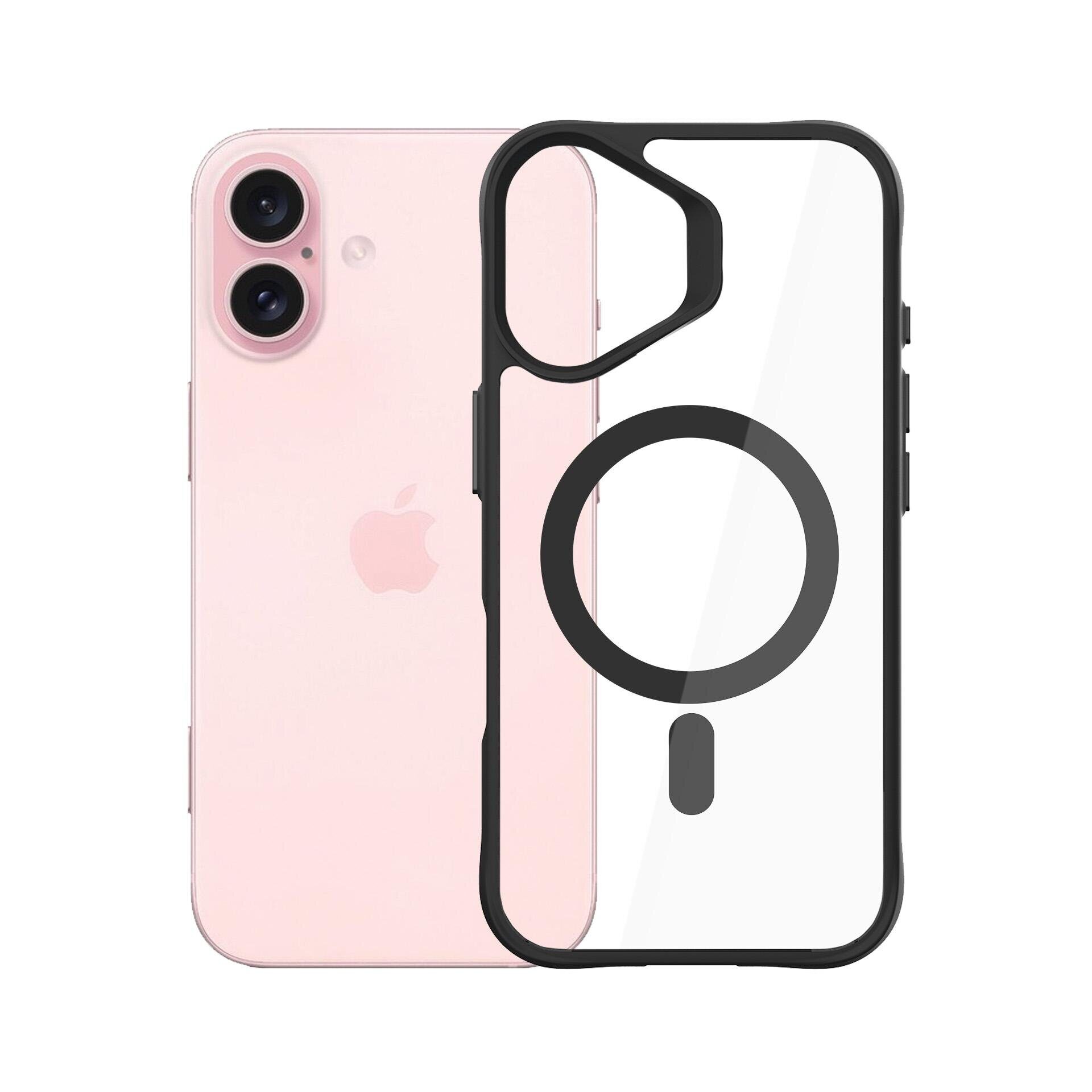 3mk Satin Armor MagCase with MagSafe for iPhone 16 - Clear with Black Frame - imagine 9