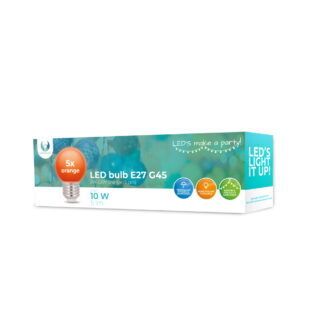 Forever Light LED Bulb E27 G45 2W 230v orange 5pcs