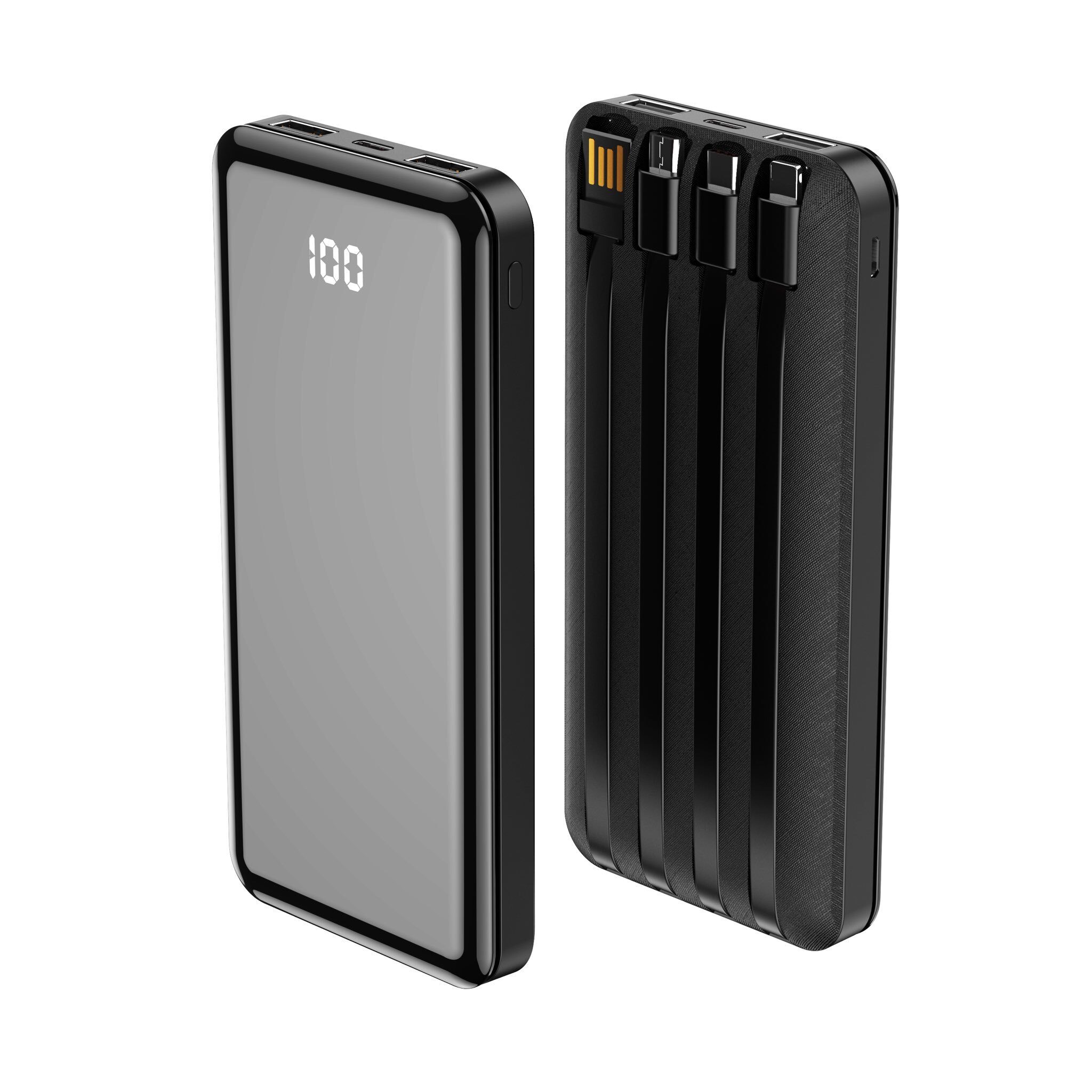 Forever power bank TB-411 ALLin1 10000 mAh with cables USB-C + Lightning + microUSB black - imagine 2