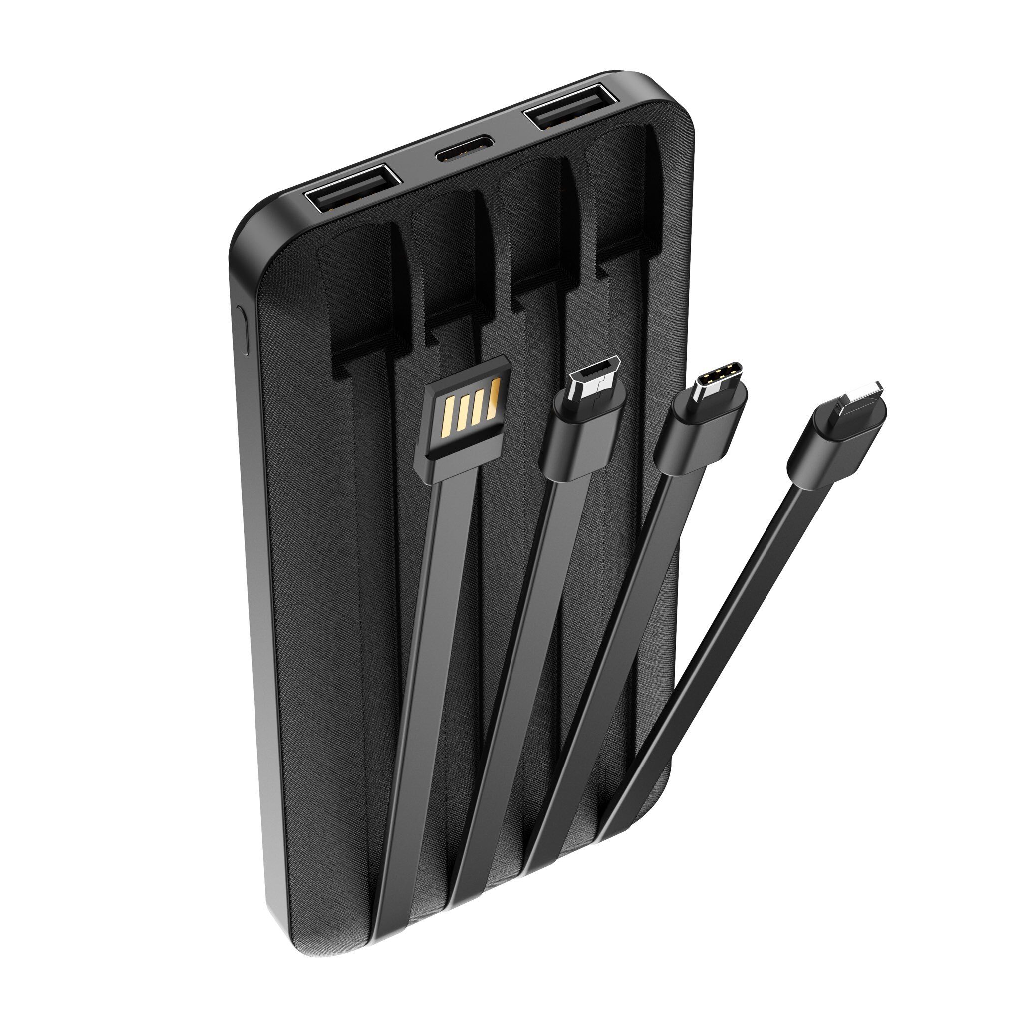 Forever power bank TB-411 ALLin1 10000 mAh with cables USB-C + Lightning + microUSB black - imagine 3