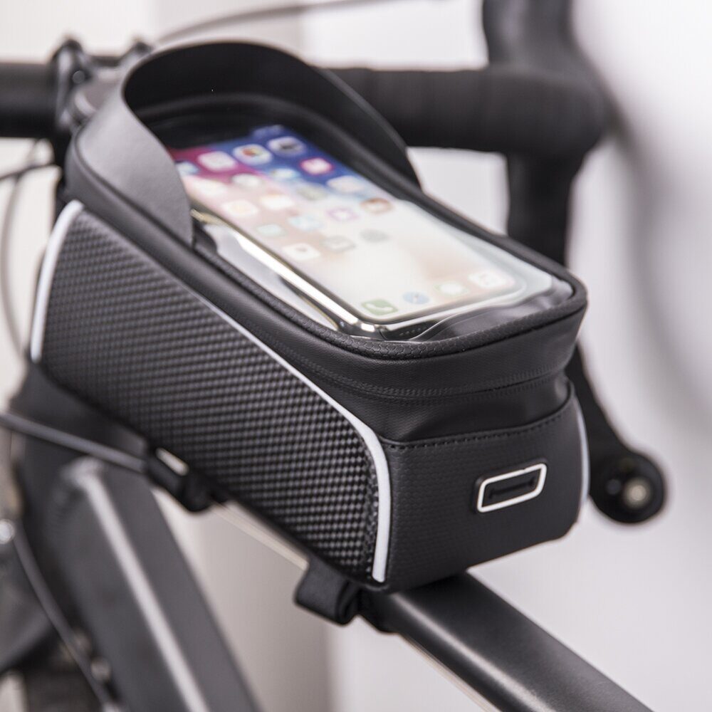 Waterproof bike frame bag with shielded phone holder Model02 black - imagine 2