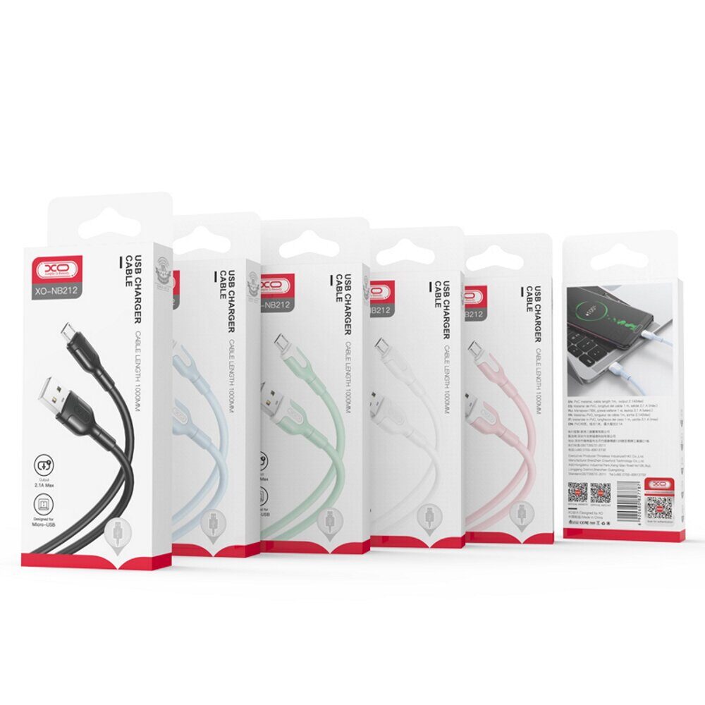 XO cable NB212 USB - Lightning 1,0 m 2,1A green - imagine 2