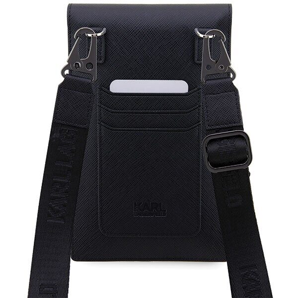 Karl Lagerfeld handbag for phone KLWBSAKCPMK black hardcase Phone Pounch Universal Saffiano K&C NFT - imagine 5