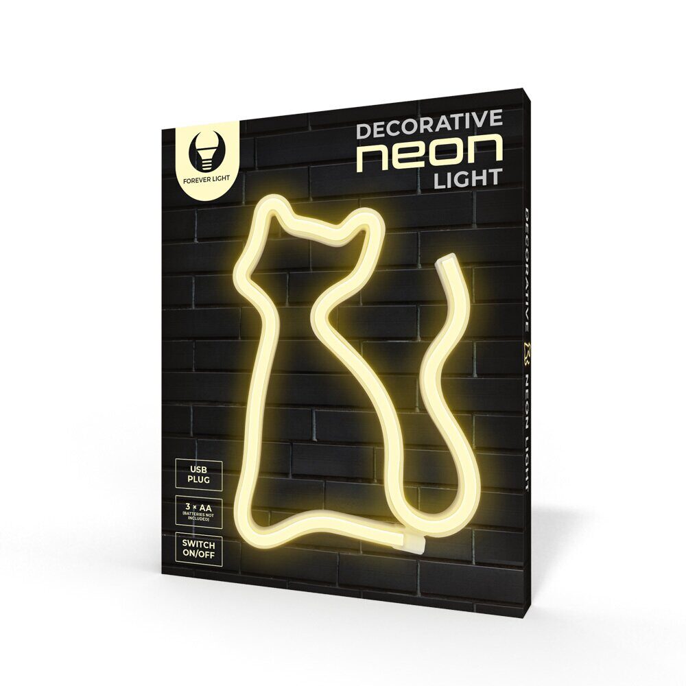 Neon LED Light CAT warm white Bat + USB FLNE03 Forever Light - imagine 9