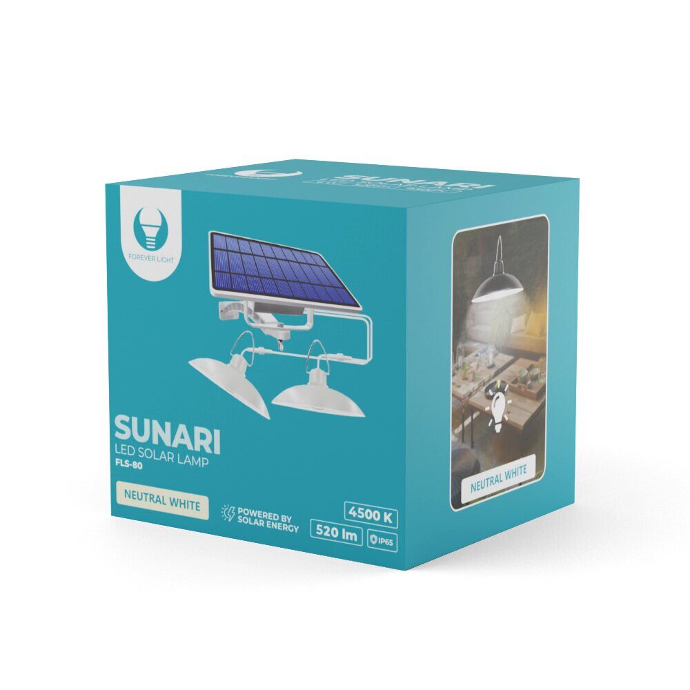 Forever Light Solar LED Double Lamp SUNARI FLS-80 6W 520lm 4500K 5500mAh Li-Ion - imagine 3