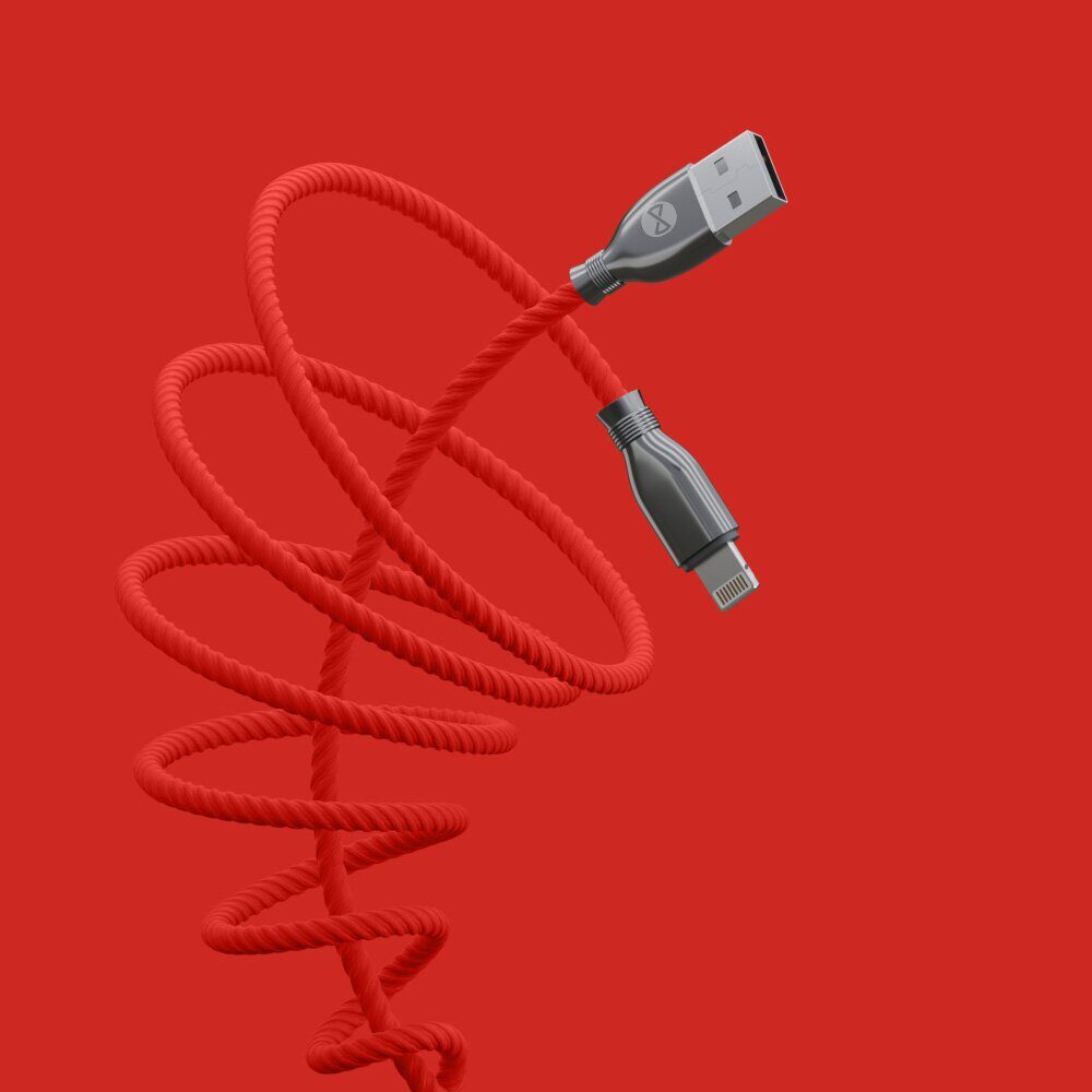 Forever Tornado cable USB - Lightning 1,0 m 3A red - imagine 4