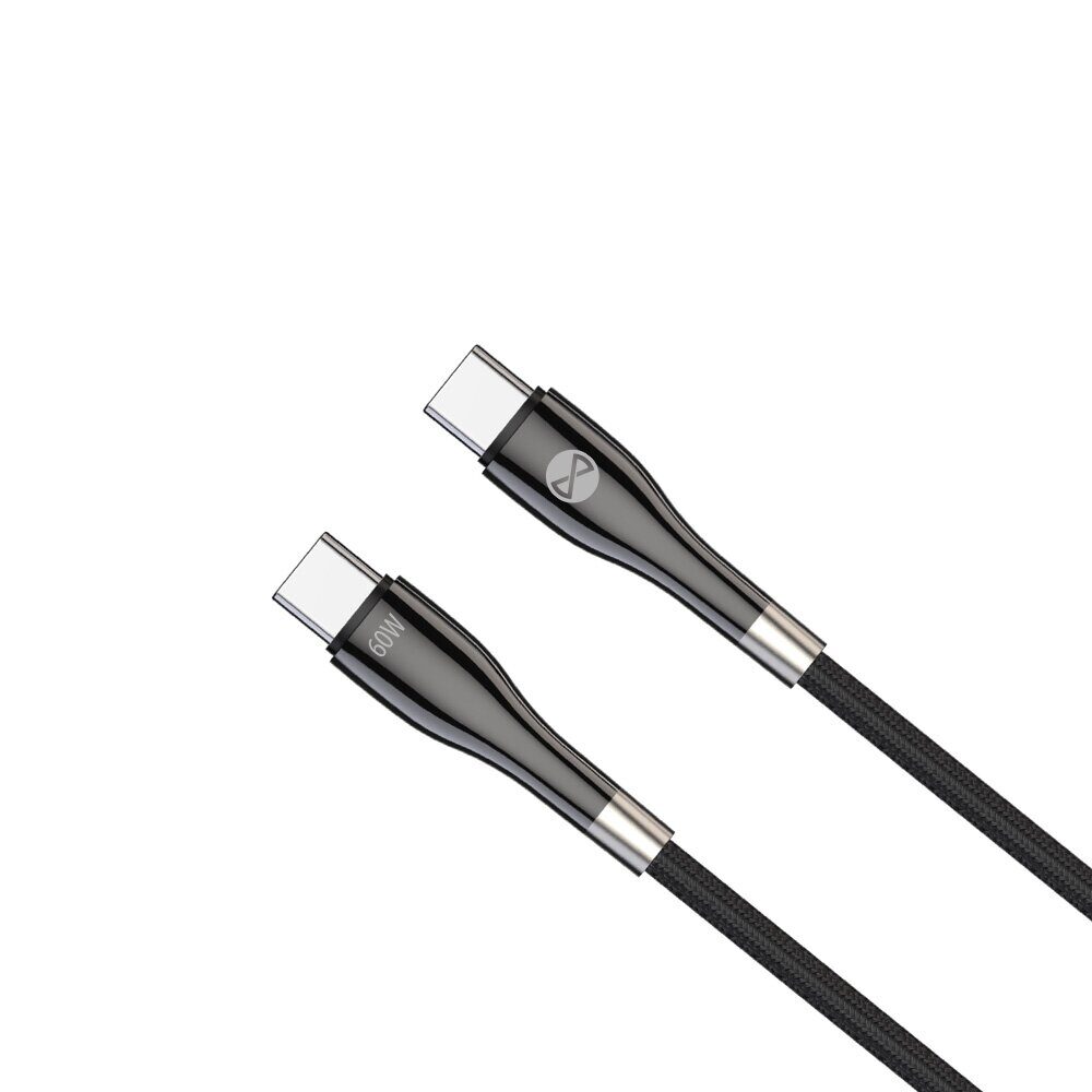 Forever Sleek cable USB-C - USB-C 2,0 m 60W black - imagine 2