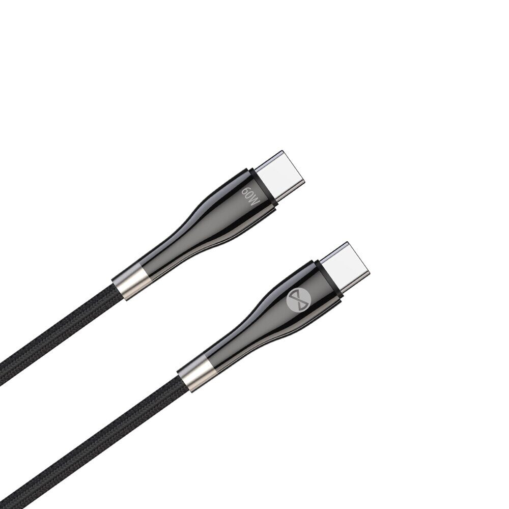 Forever Sleek cable USB-C - USB-C 2,0 m 60W black - imagine 5