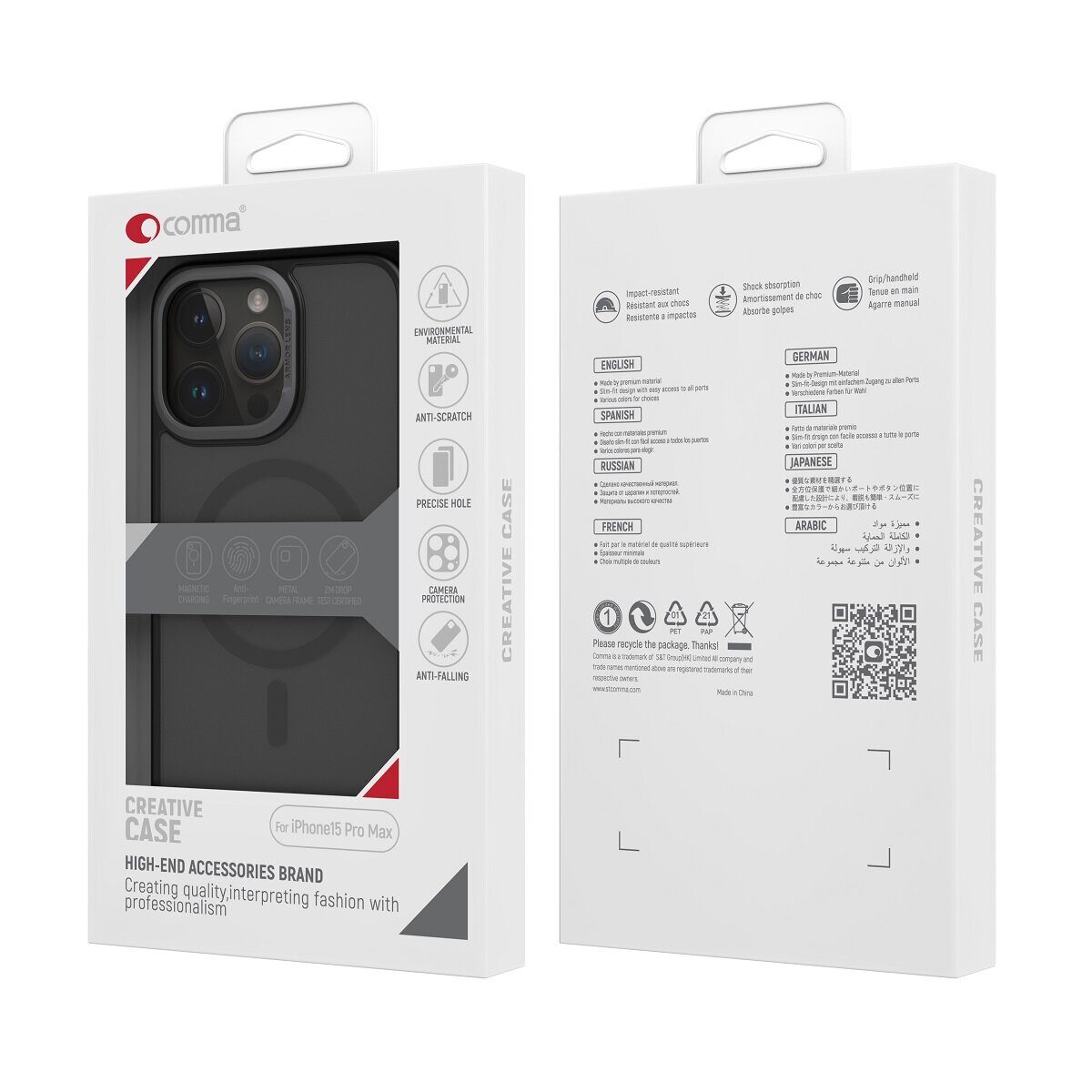 Comma case Joy Elegant Mag for iPhone 15 Plus gray - imagine 2