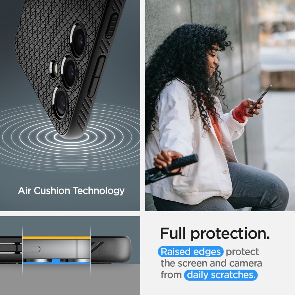 Spigen Liquid Air case for Samsung Galaxy S24 matte black - imagine 13