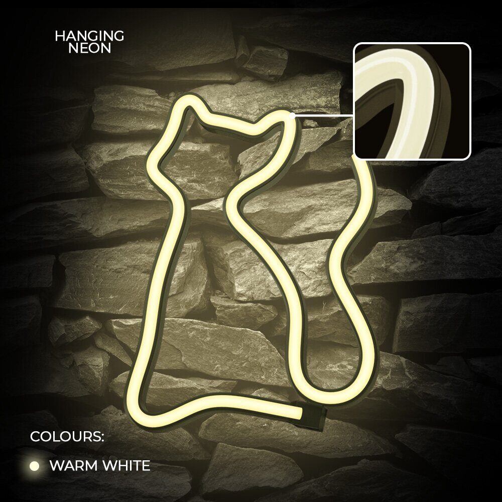 Neon LED Light CAT warm white Bat + USB FLNE03 Forever Light - imagine 5
