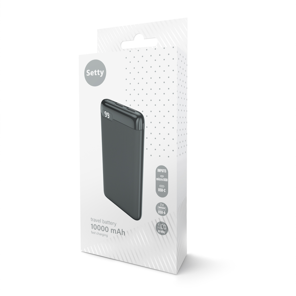 Setty power bank 10000 mAh LCD SPBL-10 black - imagine 6